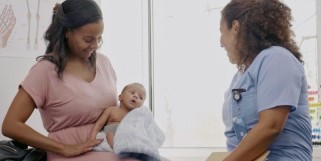 MUSC new mother with infant and doctor cropped 157