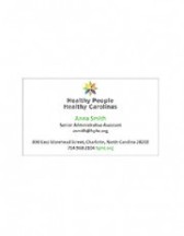 Business Card Template - Healthy People, Healthy Carolinas
