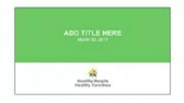 PowerPoint Presentation Template - Healthy People Healthy, Carolinas