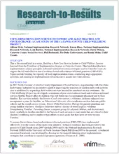 Using Implementation Science to Support and Align Practice and System Change: A Case Study of the Catawba County Child Wellbeing Project
