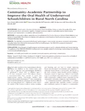Community-Academic Partnership to Improve the Oral Health of Underserved Schoolchildren in Rural North Carolina